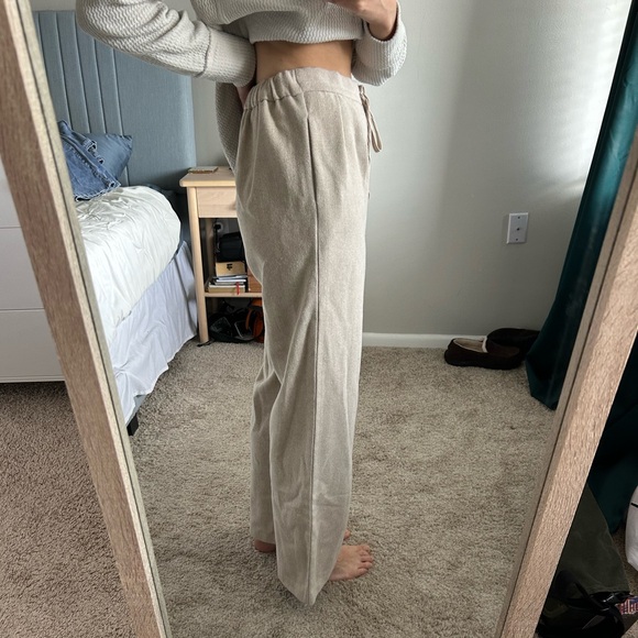 Women's Tan Wide Leg Trousers - Picture 2 of 9